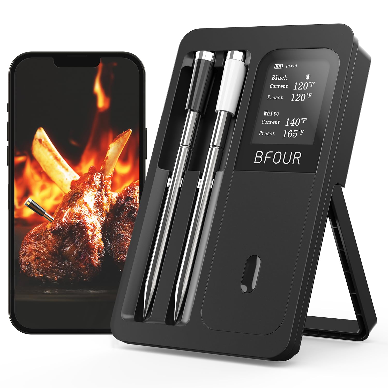 BFOUR Wireless Digital 2 Probe Meat Thermometer BFOUR Wireless Digital 2 Probe Meat Thermometer